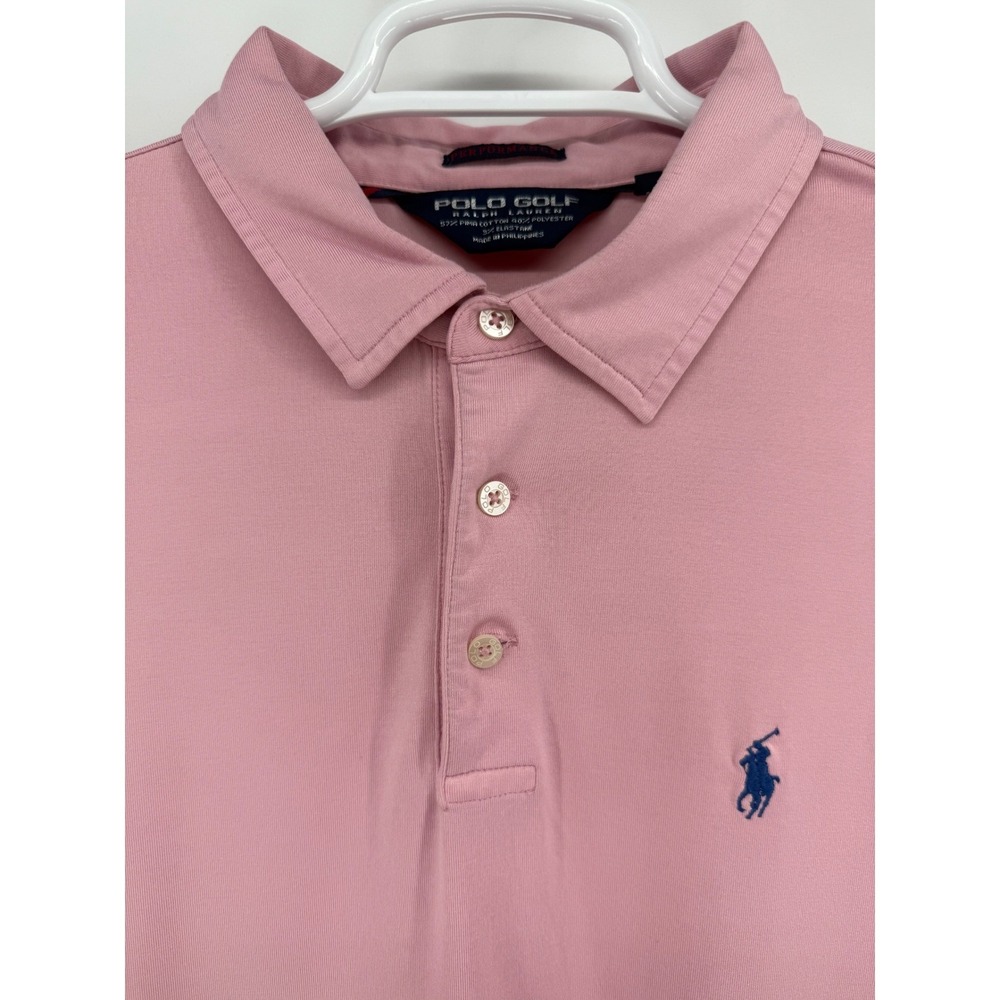 Ralph Lauren Polo Golf Mens XL Pink Performance Polo Shirt Cuscowilla Golf GA